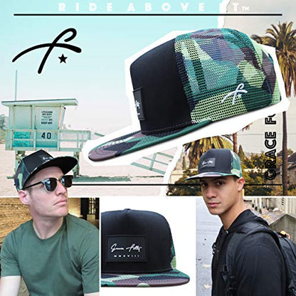 Grace Folly Trucker Hat for Men & Women. Snapback Mesh Caps - color: Modern Camo