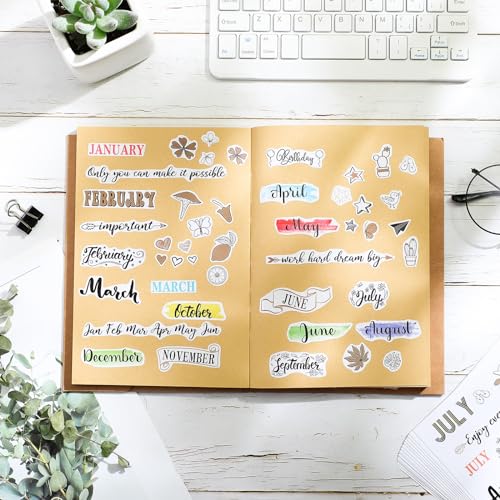 Eaasty 24 Sheets Monthly Planner Stickers for Calendars Journaling Creative