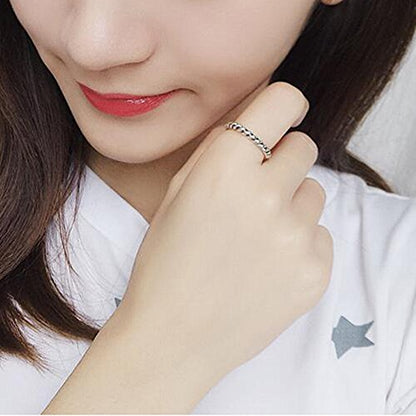 925 Sterling Silver Celtic Knot Open Adjustable Ring for Women Size 4-7 - color: One line twist
