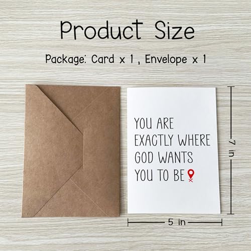 You Are Exactly Where God Wants You to Be Christian Encouragement Card Faith Inspirational Cards Thoughtful Message Just Because Gift for Friend Daughter Son Coworker Grandson Granddaughter Sister Brother Husband Wife - color: You Are Exactly Where God Wa