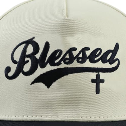 Blessed Hats for Men Women, Adjustable Embroidered Cotton Jesus Baseball Cap