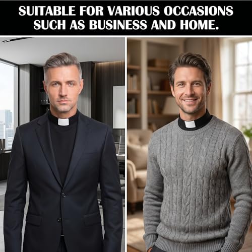 3 Pcs Unisex Black Clergy Collar for Men Women Pastors