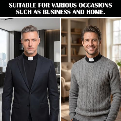 3 Pcs Unisex Black Clergy Collar for Men Women Pastors