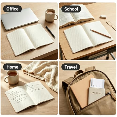 Wotion Kraft Lined Notebook 32 Pack, A5 Journal, 8.3" x 5.5", 60 Pages Thick No Bleed Paper, Soft Cover Bulk Notebooks for Students Office Travel - style: 32pack Lined page