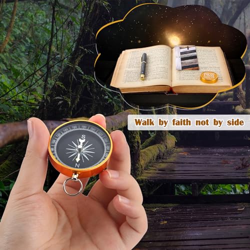 Spakon Christian Gifts, Compass Pen Bookmark Bible Verse - style: Classic
