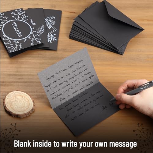 Mr. Pen- Blank Thank You Cards with Envelopes, 18 Pack, 4x6 - color: Black