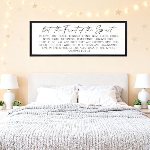 The Fruit of the Spirit Rustic Bible Verse Framed Wall Art - color: Black Frame, style: The Fruit of the Spirit