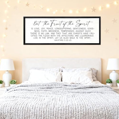 The Fruit of the Spirit Rustic Bible Verse Framed Wall Art - color: Black Frame, style: The Fruit of the Spirit