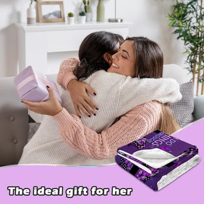 CIUGOIG Christian Gifts for Women - I Can Do All Things Christ Blanket 50"x60" - Inspirational Religious Birthday Catholic Spiritual Gifts Faith Based Gift - Purple Christian Throw, Butterfly - color: Christian-purple, size: 50"x60"