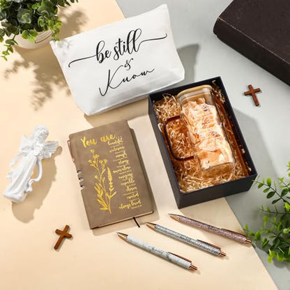 Skylety 6 Pcs Christian Gifts Set for Women Bible Study Supplies, Brown - color: Brown