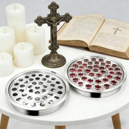 Communion Trays Holds Up to 40 Cups, Stainless Steel Communion Set for Church Communion Bread and Wine Service, Stackable Tray (Silver, Lid, Cups Not Included) - color: 1pcs Silver Wine Tray