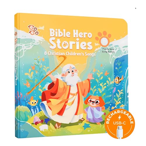 GO GO Bible Heroes Stories Songs Sound Book with 8 Songs, Singing Toy, Sound Play for Ages 1-5, Musical Learning, and Interactive Bible Gift for Kids, Bible for Toddlers 1-3 - color: Bible Heroes Stories