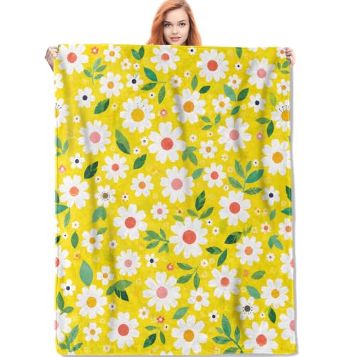 Yellow Daisy Floral Blanket Gifts for Women Kids - color: Daisy, size: 40"x50"
