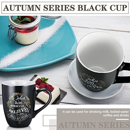 Jinei 4 Pcs Christian Coffee Mugs for Women Men, Bible Verse Gifts 12 oz