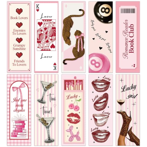 100 Pcs Pink Book Lover Bookmark Gifts Book Marks for Reading - color: Pink Book Lover