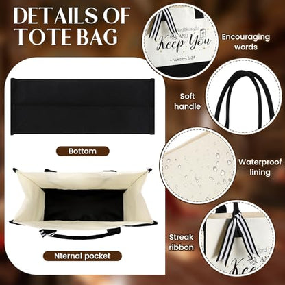 Abbylike 12 Pcs Christian Gifts Canvas Tote Bags Bulk
