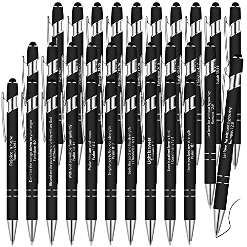 Geosar 30Pcs Christian Bible Verse Ballpoint Pen Gift Scripture, Black - color: Black