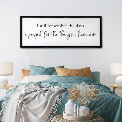Foutcheou I Still Remember the Days I Prayed Sign Wall Art, 32"×12", Black - color: I Still Remember the Days I Prayed Black, size: 32"L x 12"W
