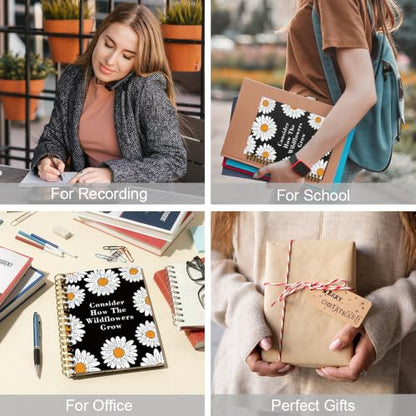 Consider How The Wildflowers Grow Luke 12:27 Spiral Notebook for Study Work, Daisy Notebook, Inspirational Christian Faith Journal, New Job Farewell Gifts for Women Coworkers Daisy Lovers Boss - style: Consider