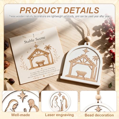 Nativity Christmas Tree Ornaments & Wooden Christmas Ornaments 12 Designs