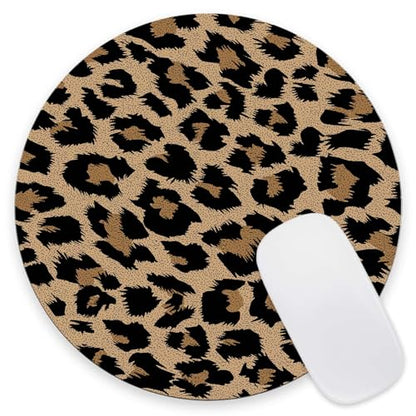 Mouse Pad, Modern Leopard Skin Pattern Mouse Pad, Washable Round Cloth Mousepad for Office Laptop, Non-Slip Rubber Base for Wireless Mouse for Computer Desk 7.9×7.9×0.12 inches - color: Modern Leopard Skin Pattern