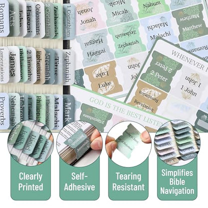 Mr. Pen- Bible Tabs, 75 Tabs, Coastal Meadow - color: Coastal Meadow