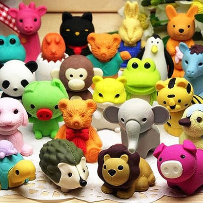 URSKYTOUS 60Pcs Animal Erasers Desk Pets for Kids,Classroom Prizes - style: 60Pcs