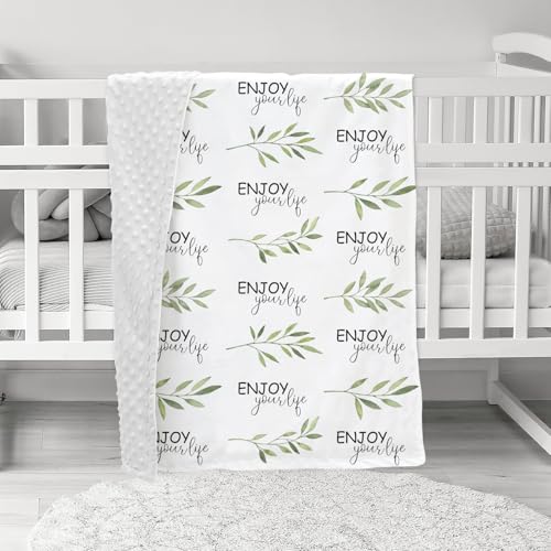 Fleece Baby Blankets for Girls & Boys, Infant Toddler Blanket - color: White Branch