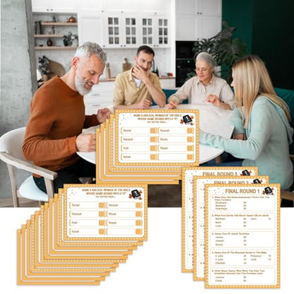 Bible Family Feud Game, Christian Card Game, Church Party Games, Bible Trivia Questions, Family Party Games, Christian Bible Game for Group -SJSC02