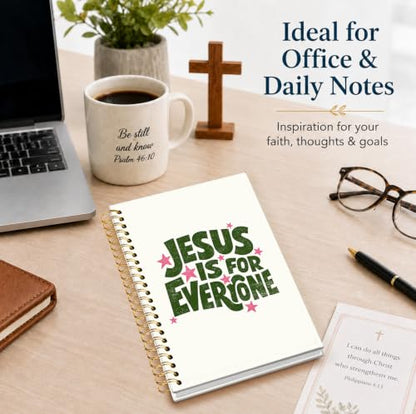 Christian Journal Notebook, Christian Gifts for Women - color: Jesus is for Everyone Retro Notebook