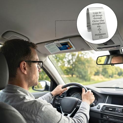 I Can Do All Things Through Christ Christian Visor Clip for Cars