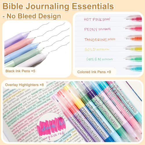 Sysmie Bible Study & Journaling Kit for Women: No-Bleed Highlighters, Pens & A5 Notebooks with Tabs – Christian Gifts for Beginners, Students & Church Groups