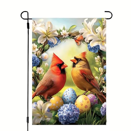 Easter He is Risen Garden Flags for Outside 12x18 Double Sided - color: Cardinal-Easter, size: 12x18 Inches