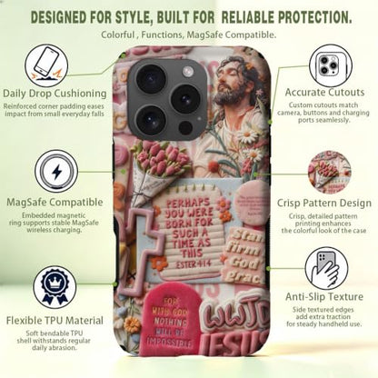 Compatible with iPhone 15 Pro Case,Wireless Charging Compatible,Patented 2‑in‑1 Dual‑Layer Protection, Hot Transfer Print Hard Shell Cover - Bible Verse Aesthetics - color: Bible verse aesthetics, size: iPhone 15 Pro