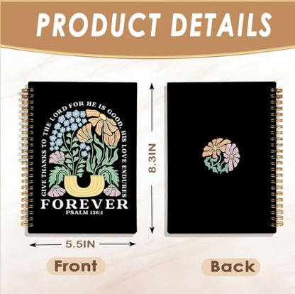 Christian Boho Floral Notebook, Religious Scripture Journal Gifts - color: The Black Bible