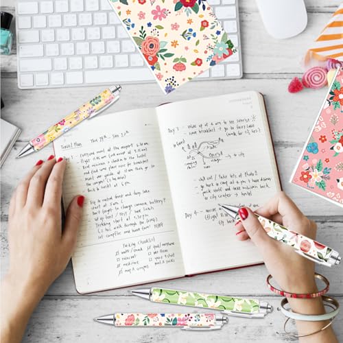 Maritown 48Pcs Bible Verse ballpoint Pens with Christian Notepads - style: Flowers