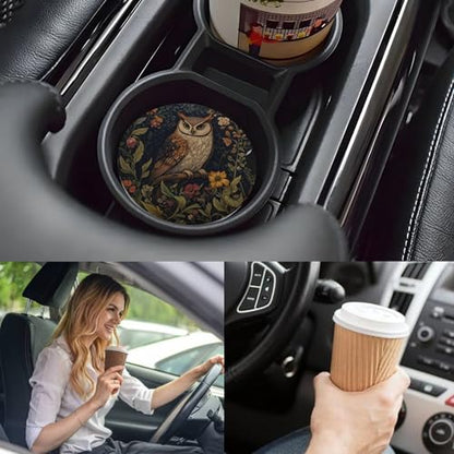 Ceramic Car Cup Coasters 2PCS - Owl - color: Owl