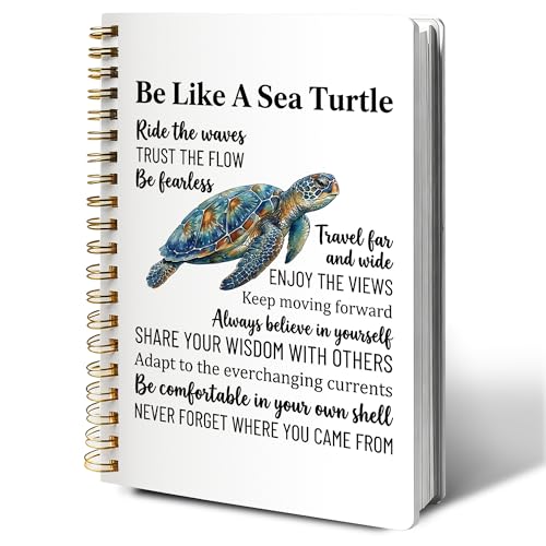 Sea Turtle Gift Notebook Journal for Women Men, Inspirational Ocean Animal Writing Diary, Be Like a Sea Turtle Motivational Gift for Marine Life Lovers, Office School Supplies 5.5x8.3 Inch - color: Color-9