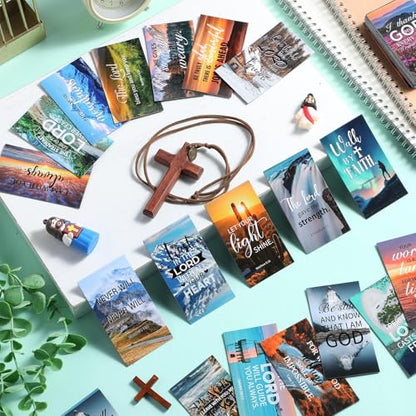 Blosssound 60 Pcs Christian Magnets with Bible Verses, Scenery - style: Scenery Style