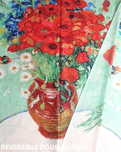 Umjetnost Soft Cashmere Feel Scarf For Women Winter Warm Scarves Large Shawl Wrap Monet Van Gogh Art Print - color: C13 Red&green