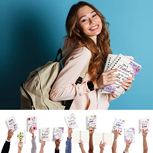 Qeeenar 6 Pcs Christian Spiral Notebook for Women Prayer Journal