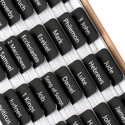 Mr. Pen- Laminated Bible Tabs, 75 pcs, Easy-to-Read & Apply - color: Black
