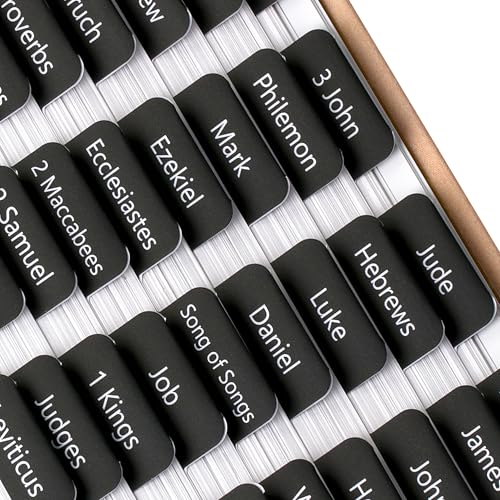 Mr. Pen- Laminated Bible Tabs, 75 pcs, Easy-to-Read & Apply - color: Black