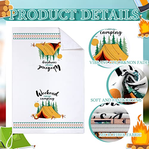 Boyiee Set of 6 Camping Kitchen Towels White Absorbent Dishcloth Gifts - color: Camping