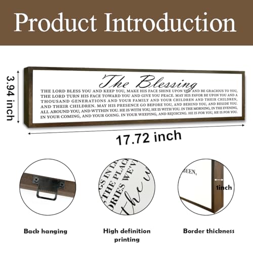 Christian Wall Decor Signs, Religious Wood Sign, Farmhouse Christian Home Church Decor, Decorative Wooden Plaque, Inspirational Sign Gift, The Lord Bless You and Keep You Sign 17.8x4x1.2 inches - color: Religion Sign 34