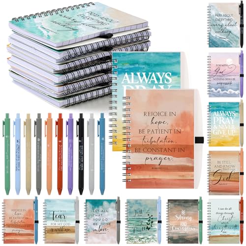 Harloon 40 Set Christian Gift Bible Verse Notebooks Pens, Mini Bibles Bulk