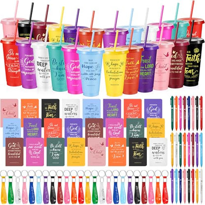 Hollowfly 24 Set/96 Pcs Christian Church Religious Gifts Bulk(Colorful) - color: Colorful