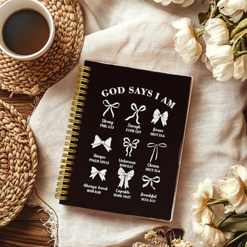 THDSE Black Bible Journal for Women, Christian Prayer Spiral Notebook - color: Black