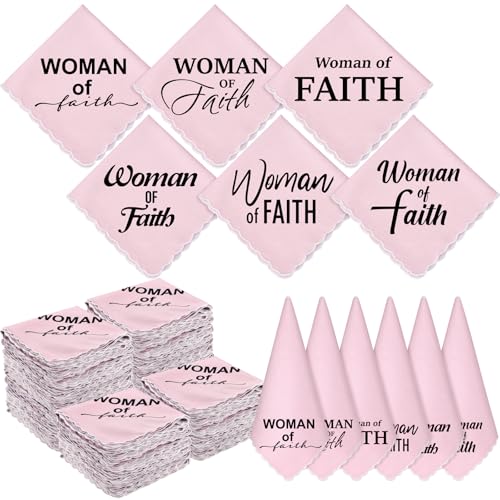 HunnmingRe Christian Handkerchief for Women Inspirational Gifts Bulk Inspirational Religious Bible Verse Handkerchief - style: Woman of Faith
