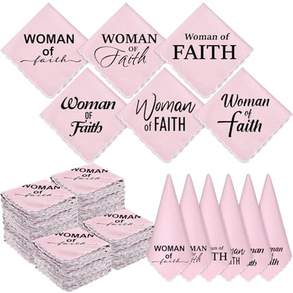 HunnmingRe Christian Handkerchief for Women Inspirational Gifts Bulk Inspirational Religious Bible Verse Handkerchief - style: Woman of Faith